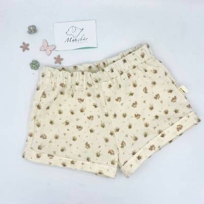 Kindershorts aus Musselin – Größe 86 / 92 – Creme