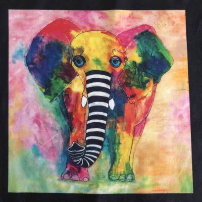 Baumwollstoff Motiv Zebraelefant