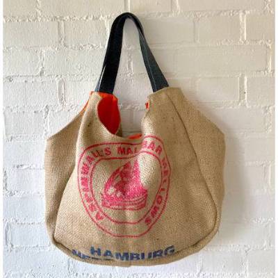 handgenähte Tasche aus original Kaffeesäcken