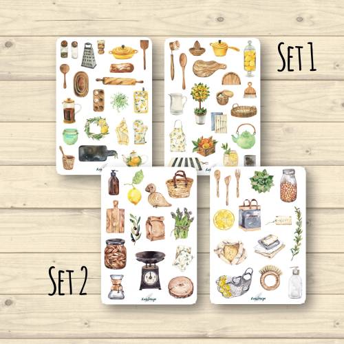 Sticker Set Küchenutensilien