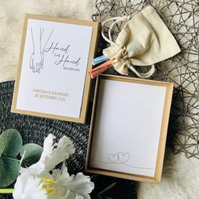 Personalisiertes Hochzeitsgeschenk für Geldgeschenke – Geschenkverpackung zur Hochzeit handgemacht & minimalistisch