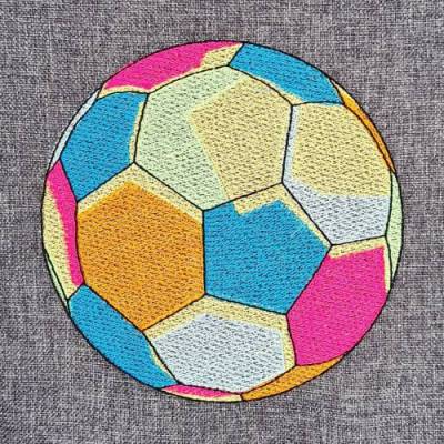 Stickdatei Fussball – 3 Größen Scribble-Art Fußball Stickmuster für EM & WM