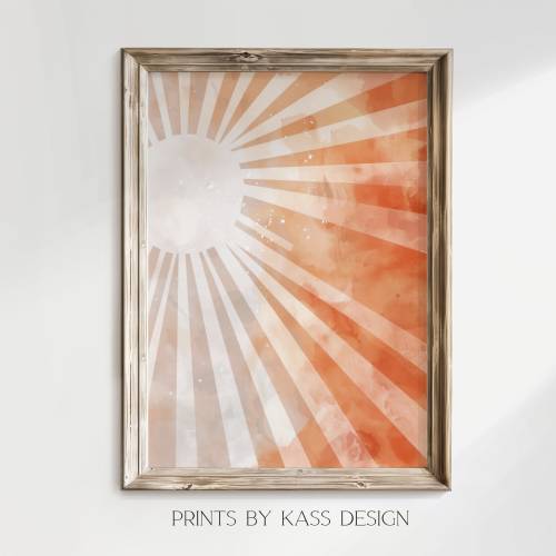 Wall Art Poster abstrakte Sonne II, digitaler Kunstdruck