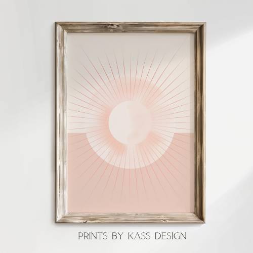 Wall Art Poster abstrakte Sonne, digitaler Kunstdruck