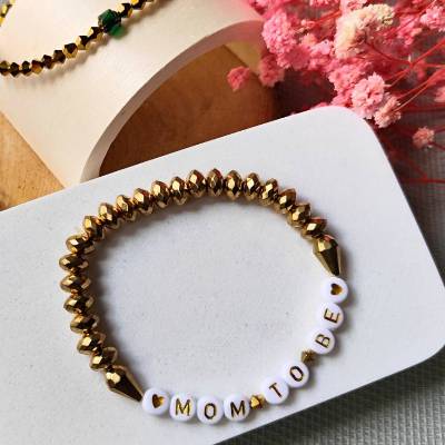 Armband "mom to be", Geschenkidee für Schwangere / werdende Mütter