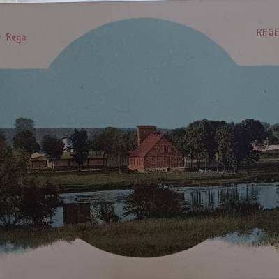 Postkarte - Partie an der Rega - Regenwalde - 1914
