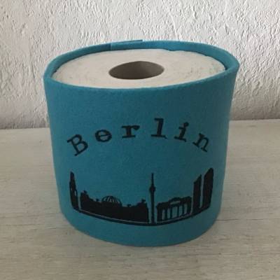 ToilettenpapierBanderole  KlopapierBanderole  Freche Sprüche  Geschenk  Unikate - Berlin türkis