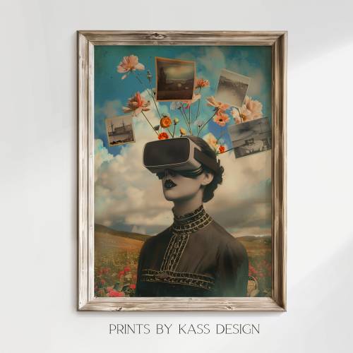 Wall Art Poster surrealistische Frau vintage II, digitaler Kunstdruck