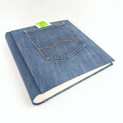 Fotoalbum, groß, 28,7 x 27 cm, Jeans, Unikat, upcycling, Gästebuch
