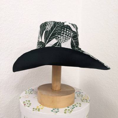Stoffhut mit breiter Krempe Ananas und Blätter