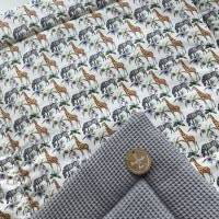 Baby Krabbeldecke Unterlage Safari aus Baumwolle handmade Geschenk Geburt neu