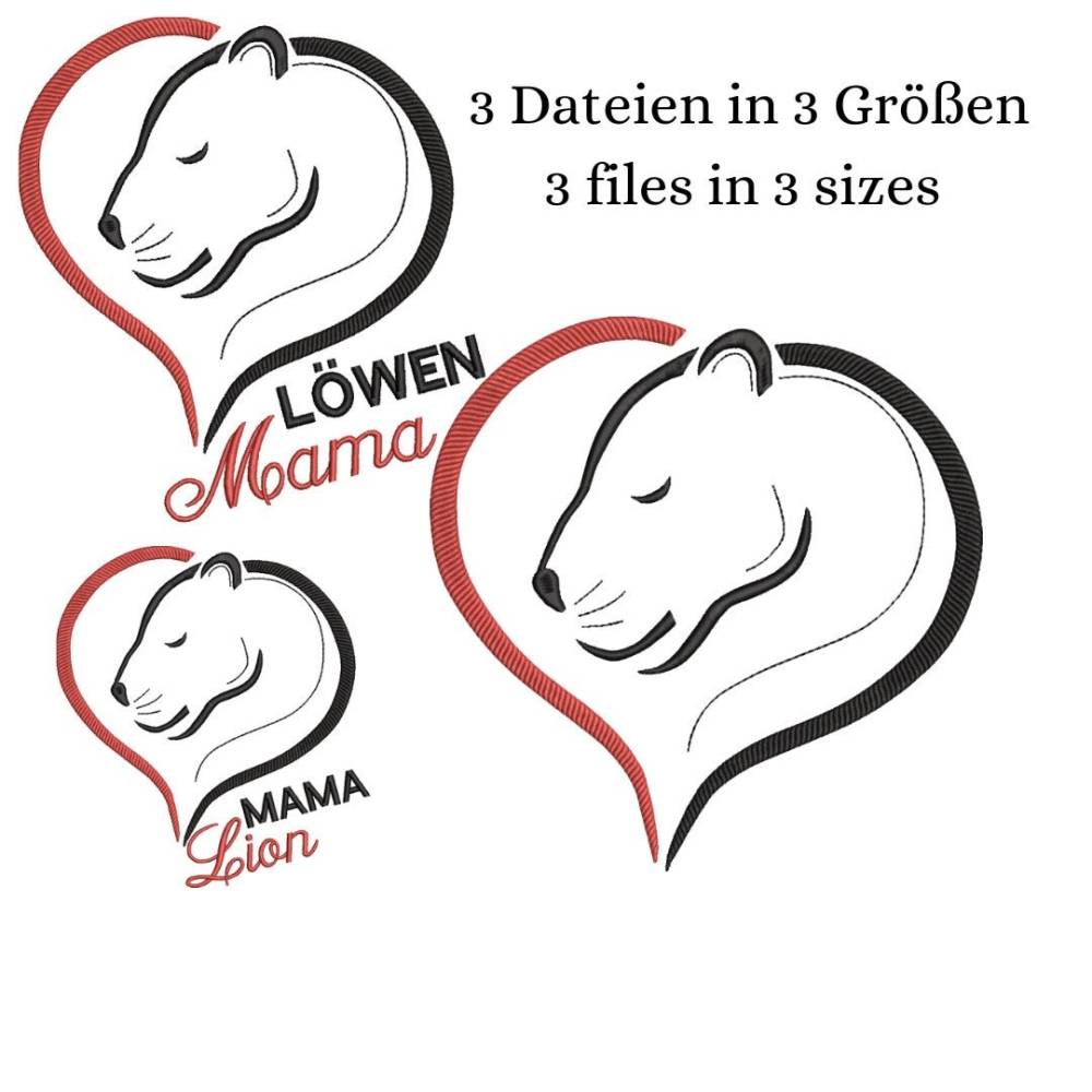 Stickdatei Löwen Mama Löwin Lion Bild 1