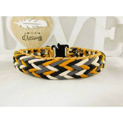 Hundehalsband "Bunter Hund" Paracord Halsband Hund Flechthalsband mit Zugstopp oder Klickverschluss
