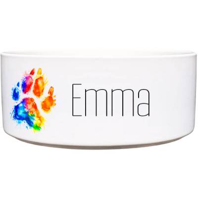 Keramik Futternapf WATERCOLOR PFOTE ︎ personalisiert ︎ Hundenapf mit Name