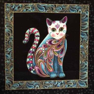 Panel Baumwollstoff Motiv Katze