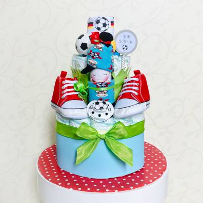 Windeltorte Fußball zur Geburt