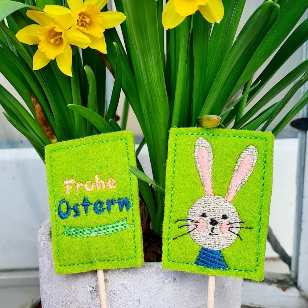 Stickdatei ITH Ostern Deko Schild Bild 1