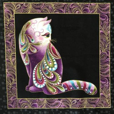 Panel Baumwollstoff Motiv Katze