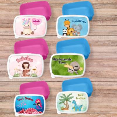 Brotdosen für Kinder personalisiert, Luchbox Kinder, Geschenk zur Einschulung, Kita, Schule, Brotdose für Jungen und Mäd