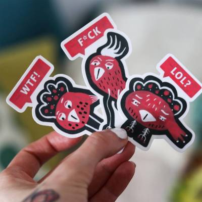 Lustige Vögel Vinyl Sticker Set