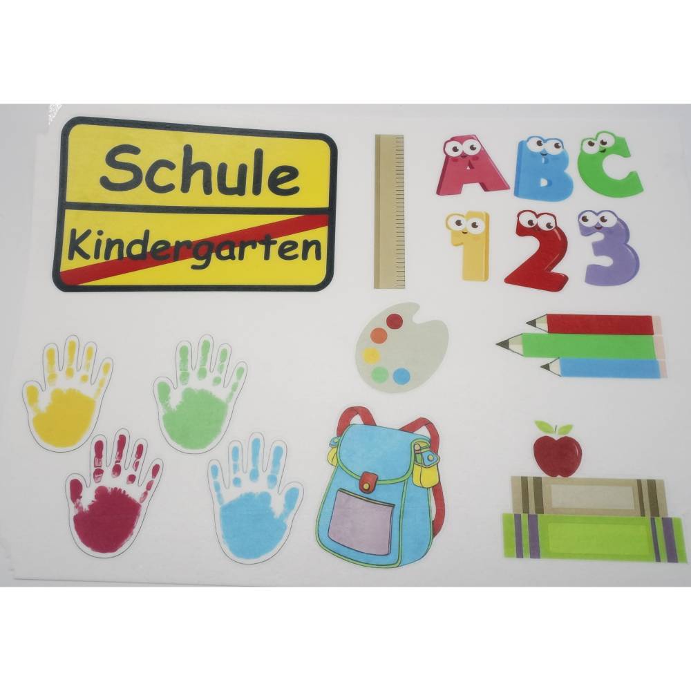 Essbare Tortendeko komplettes Set für den Schulanfang Einschulung 1. Schultag Tortendeko Tortenaufleger Bild 3