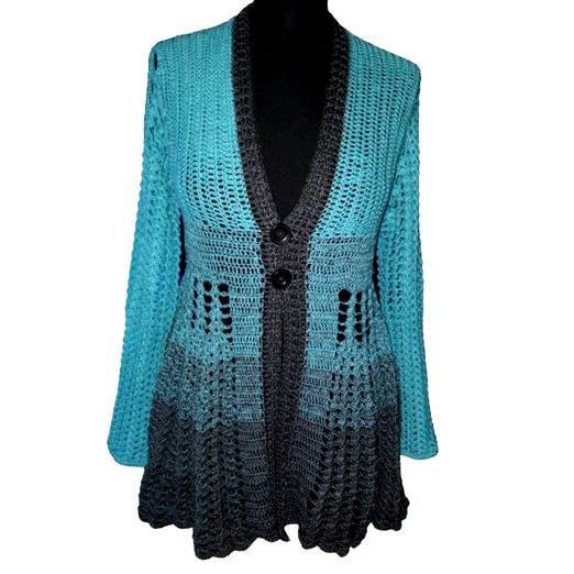 Häkelanleitung  ideal für Farbverlaufsgarn/ Bobbel Jacke  ** Gothik Dream 1 **  Gr 36 bis 58 Bild 5