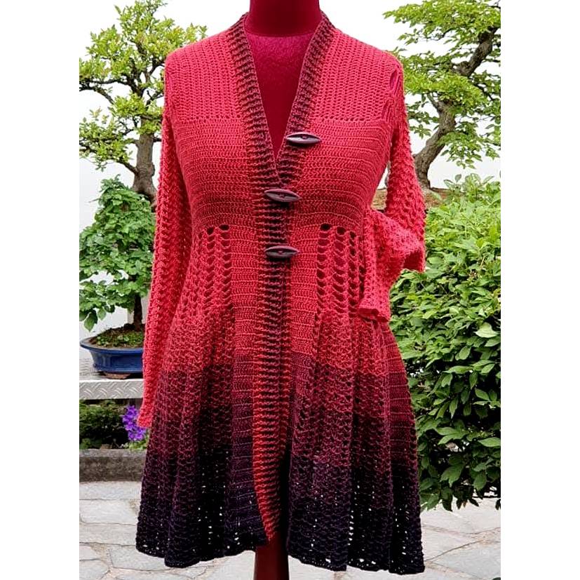 Häkelanleitung  ideal für Farbverlaufsgarn/ Bobbel Jacke  ** Gothik Dream 1 **  Gr 36 bis 58 Bild 6
