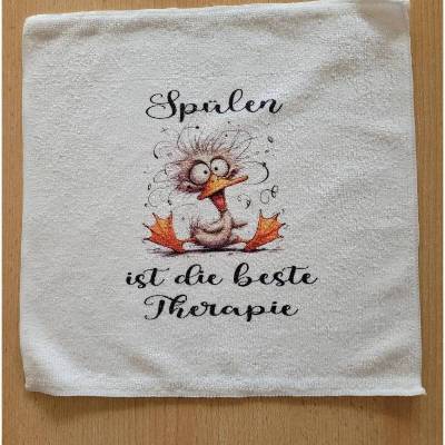 Spültuch mit lustigen Spruch , Putzlappen, Putztuch ,Microfaser,