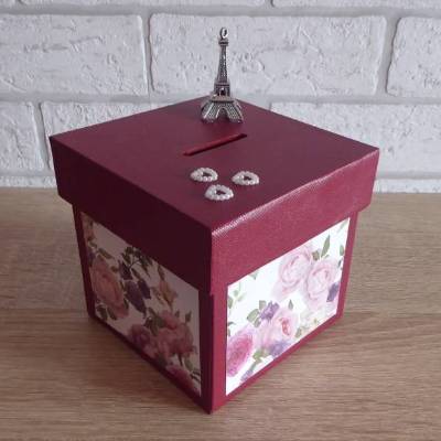 Handgefertigte Spardose - Paris (Hochzeit/Flitterwochen)