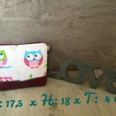 Kulturtasche  Kosmetiktasche Waschtasche  Unikat - Eulen
