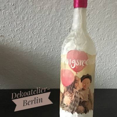 Leuchtflasche handmade Geschenk  upcycling  Unikat - Lieblingsmensch 