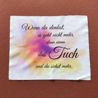 Brillen-Putz-Tuch, Glasreinigungstuch mit Spruch,