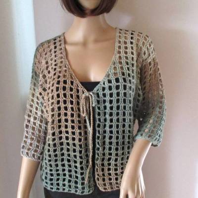 Häkeljacke in tollen Farben, Sommerjacke aus weicher Pima-Baumwolle, Cardigan, Bolero 