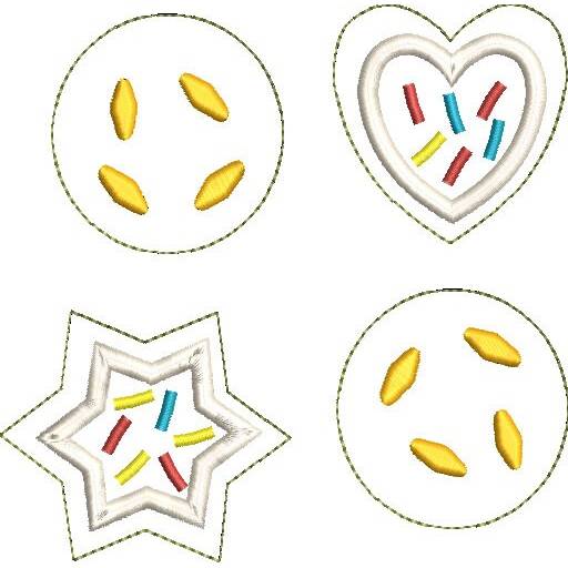 Stickdatei Plätzchen Weihnachten ITH 6 teiliges Set Bild 6