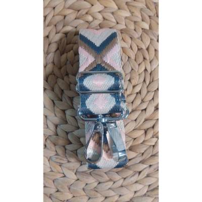 Taschengurt verstellbar grau-rosa, Gurtband mit Karabiner in vielen verschiedenen Farben