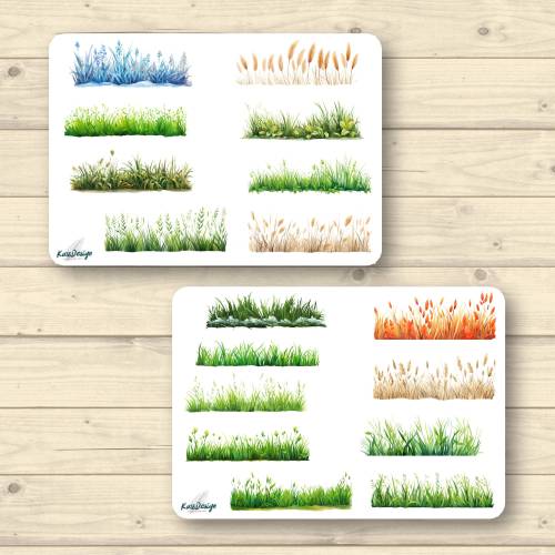 Sticker Set Rasen Ränder Gräser