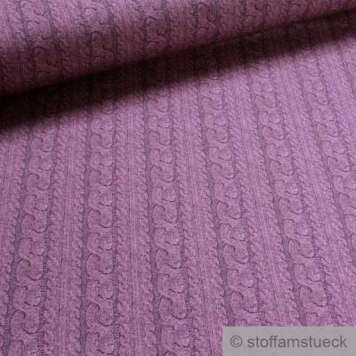 Stoff Baumwolle Elastan French Terry altrose Strickmuster Digitaldruck Sweat