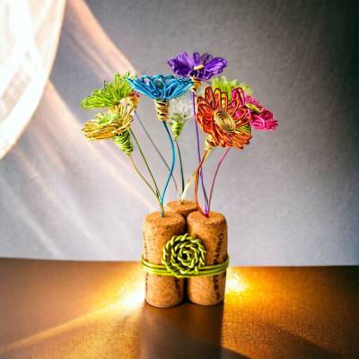 Gänseblümchen Daisy Love - Weinkorken Upcycling