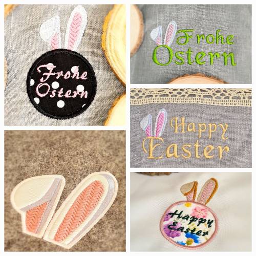 Stickdatei Hasenohren zu Ostern Set 10 x 10