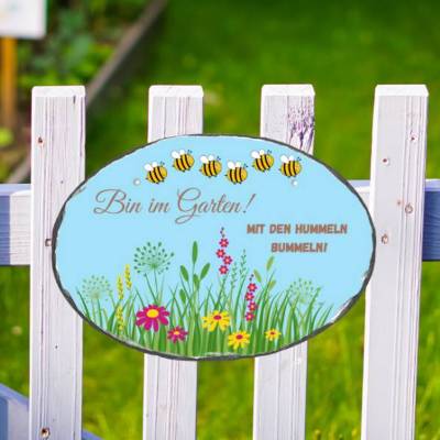 Türschild, Schieferschild, Gartendeko, Gartenschild, Türdeko, Geschenk zum Einzug, personalisiertes Türschild