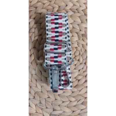 Taschengurt verstellbar rot-schwarz-beige, Gurtband mit Karabiner in vielen verschiedenen Farben