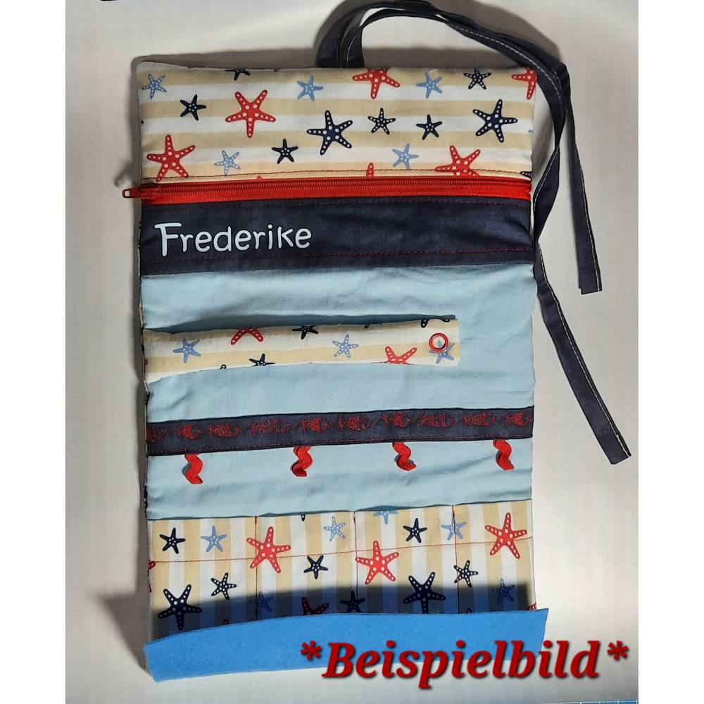 Kleine Schmuckrolle, Schmucketui, Schmucktasche, Schmuckaufbewahrung Bild 3