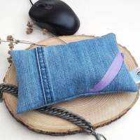 Waschbares Dinkelspelz-Mauskissen aus Denim und Reißverschluss, Jeans Mauskissen mit Dinkelspreu