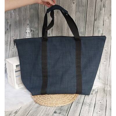 Einkaufstasche "Weekender" WASSERFEST (Farbbeispiel navy) aus Polstercanvas in 36 Farben