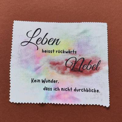 Dekoratives Brillen-Putz-Tuch, Glasreinigungstuch mit kreativen Spruch,