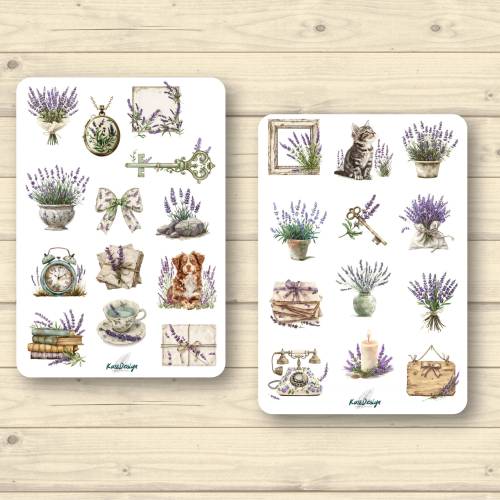 Sticker Set Lavendel Dekorationen