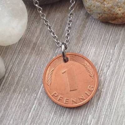 Edelstahlkette mit Glückspfennig