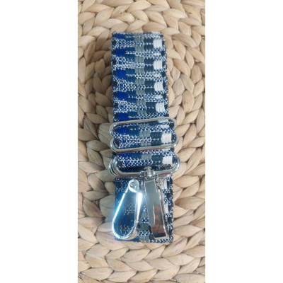 Taschengurt verstellbar blau-beige, Gurtband mit Karabiner in vielen verschiedenen Farben