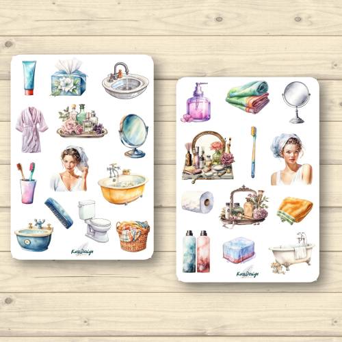 Sticker Set Badezimmer und Zubehör