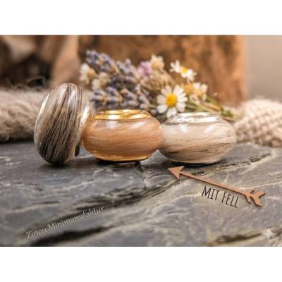 Fellperlen 12mm gefüllt mit Fell, Haaren oder Asche Tierhaarschmuck